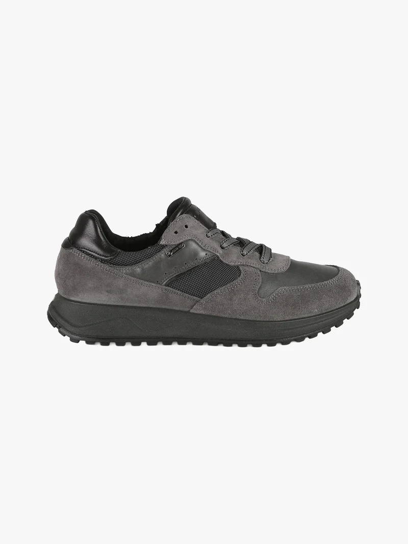 Sneakers stringate da uomo in pelle - antracite