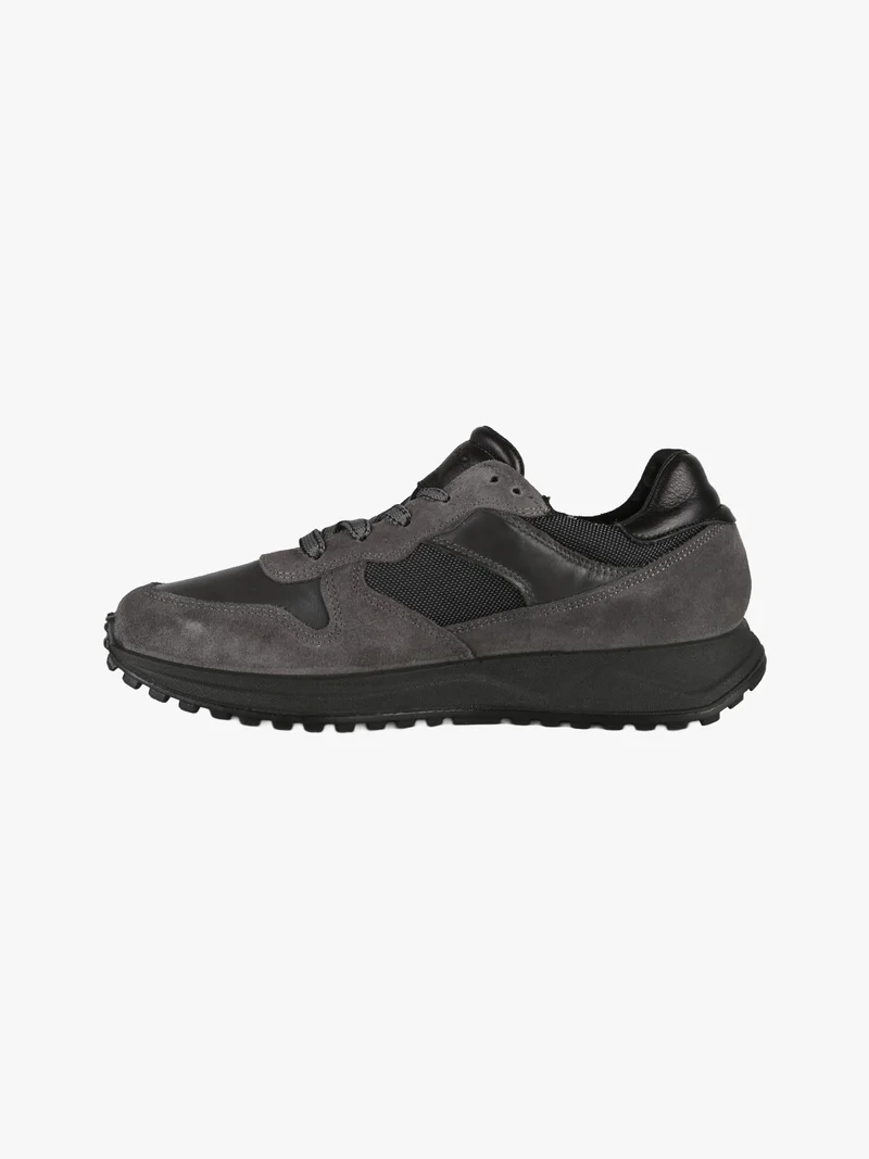 Sneakers stringate da uomo in pelle - antracite