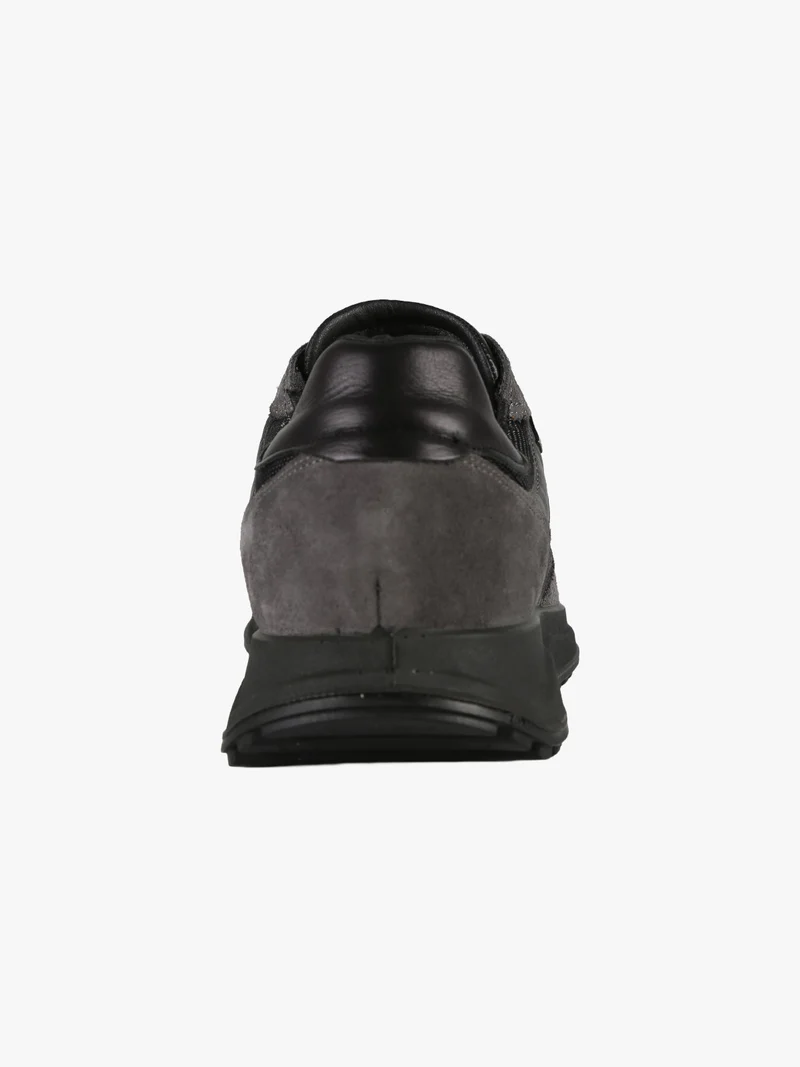 Sneakers stringate da uomo in pelle - antracite