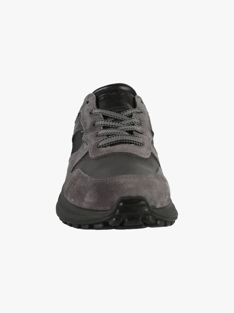 Sneakers stringate da uomo in pelle - antracite