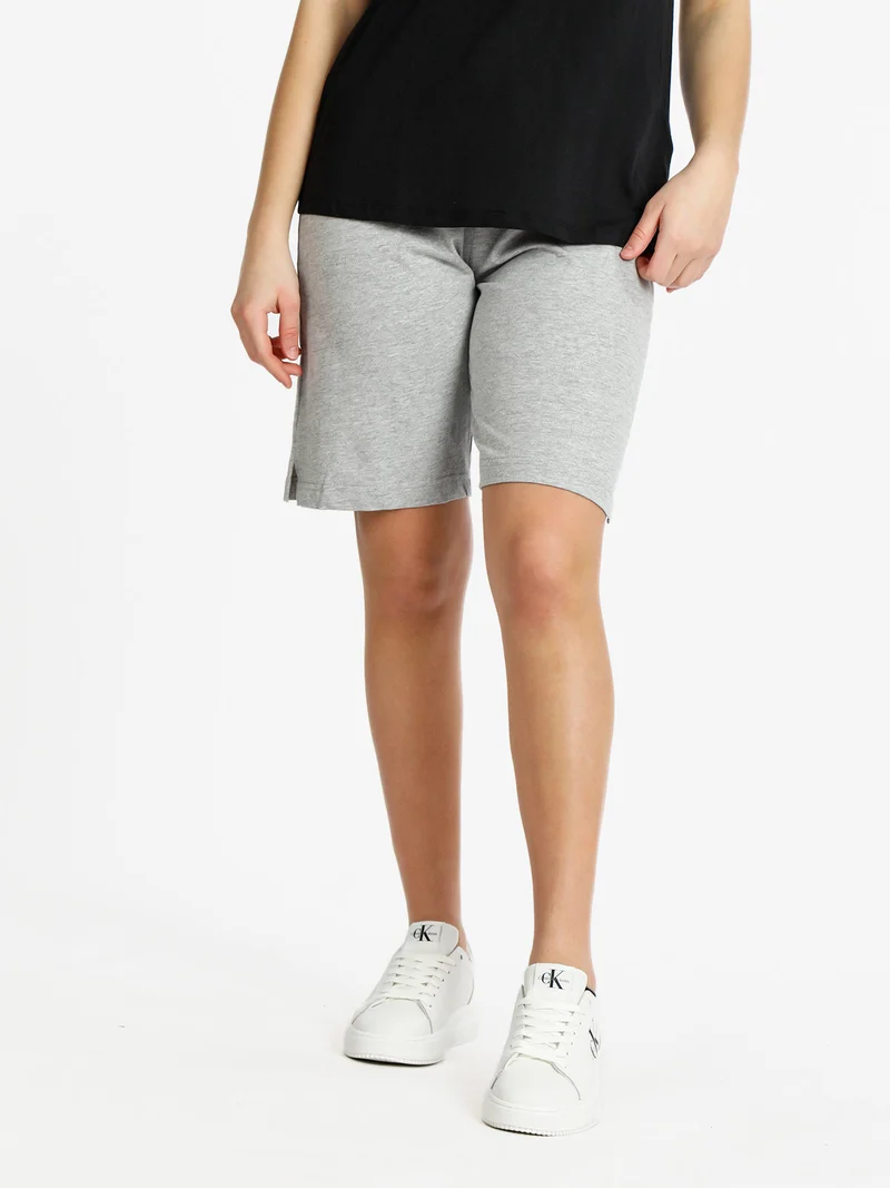 Bermuda donna in cotone con coulisse - grigio