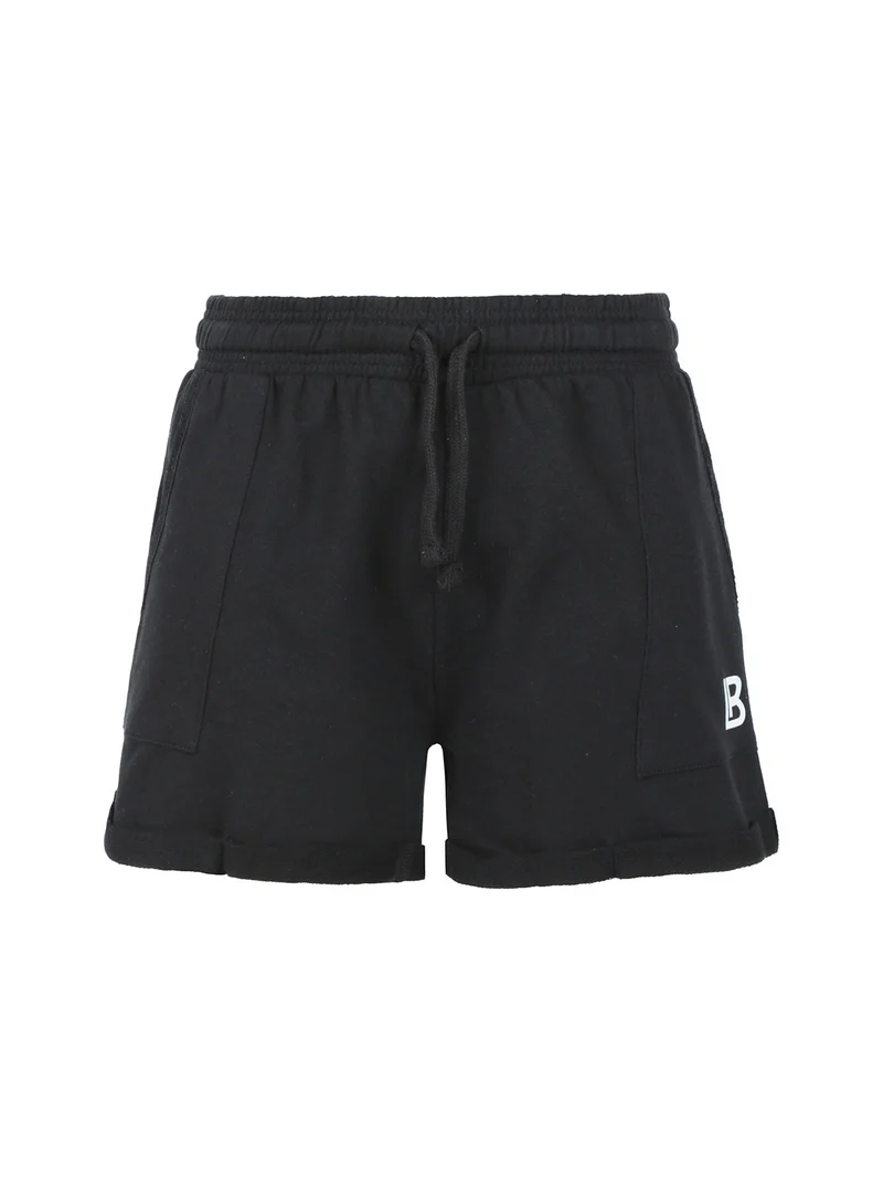 Shorts donna in felpa - nero