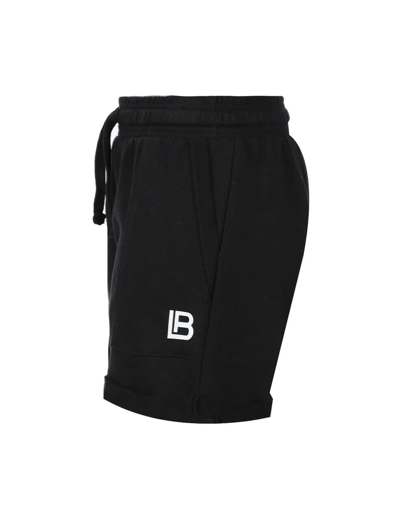 Shorts donna in felpa - nero