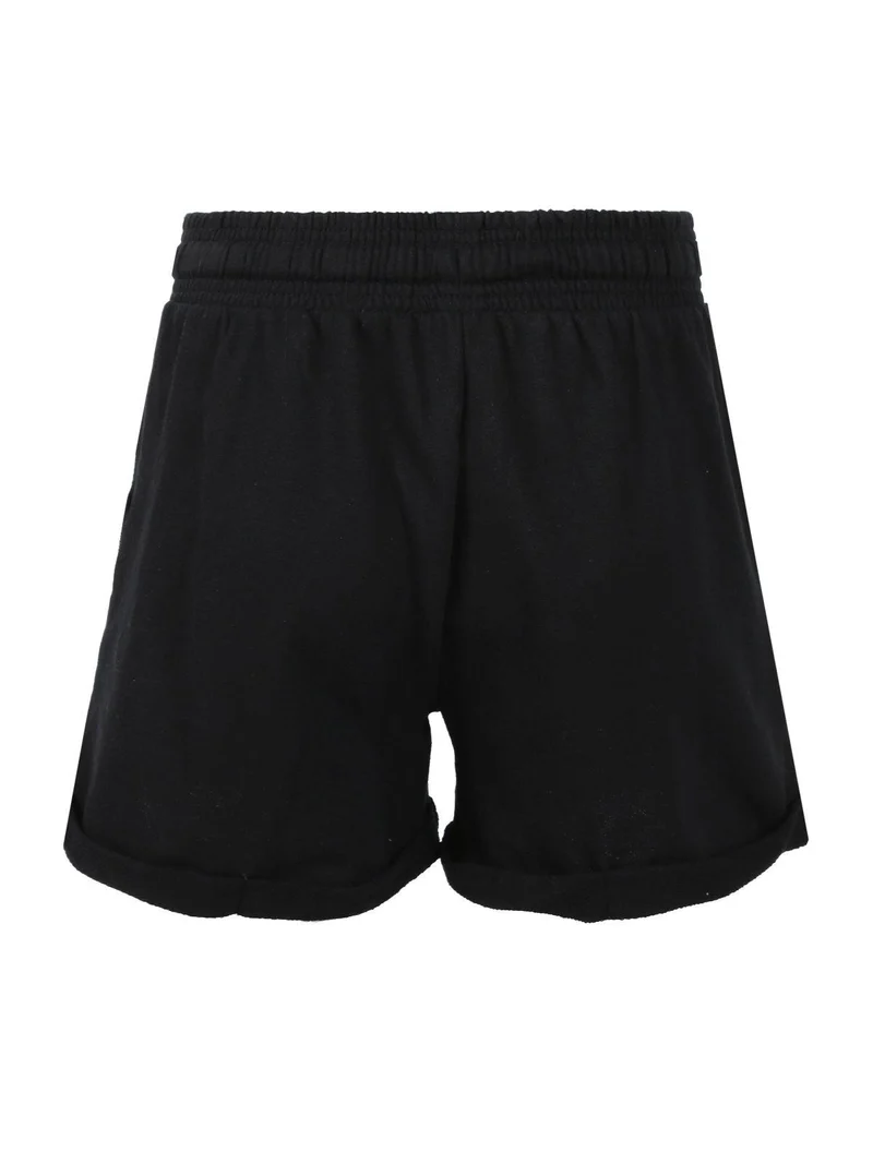 Shorts donna in felpa - nero