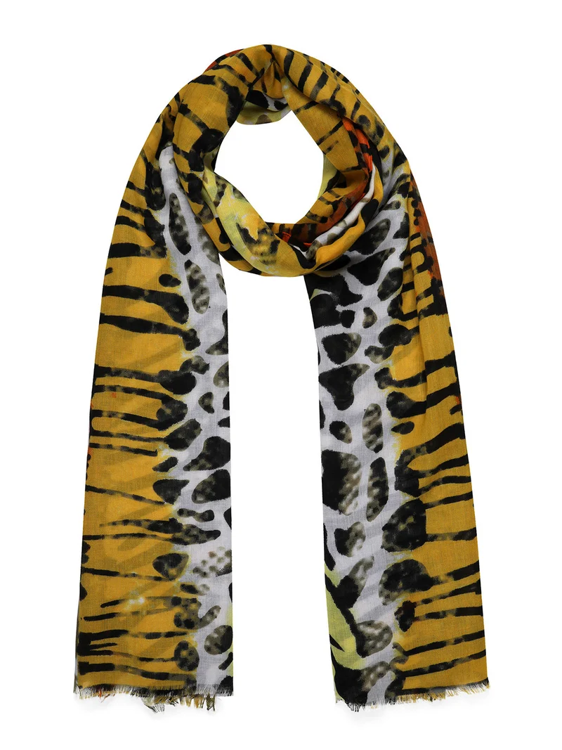 Sciarpa donna con stampe colorate - giallo