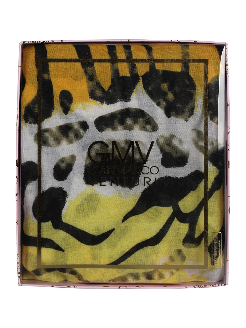 Sciarpa donna con stampe colorate - giallo