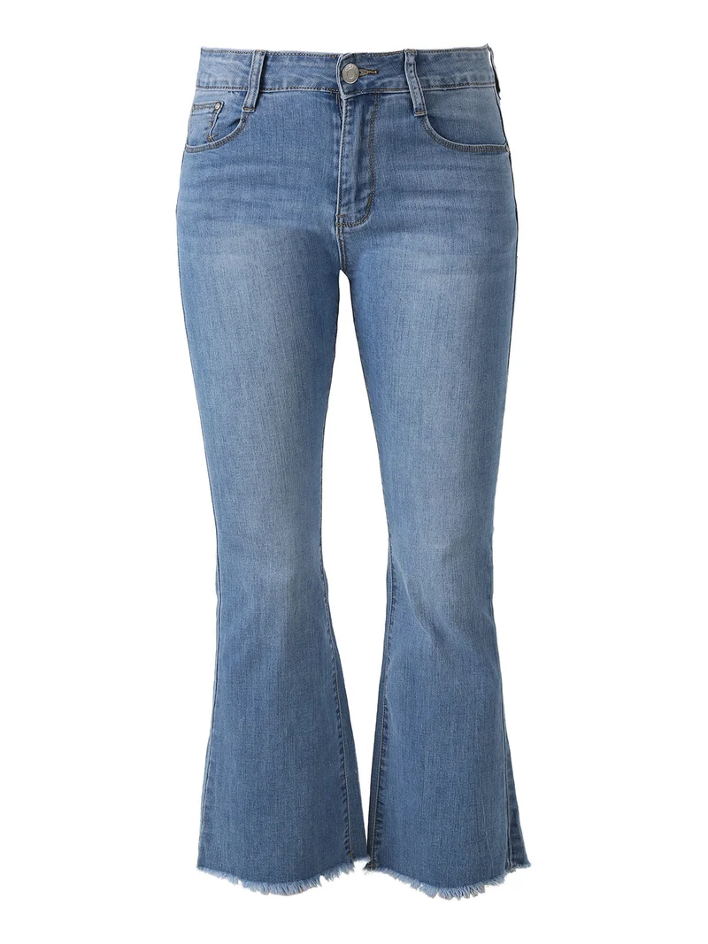Jeans donna a zampa con finale sfrangiato - jeans
