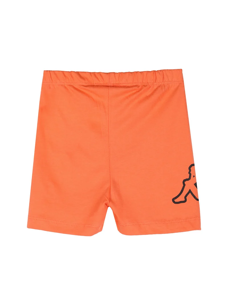 Completo corto da neonata in cotone con t-shirt orsacchiotto e shorts - bianco
