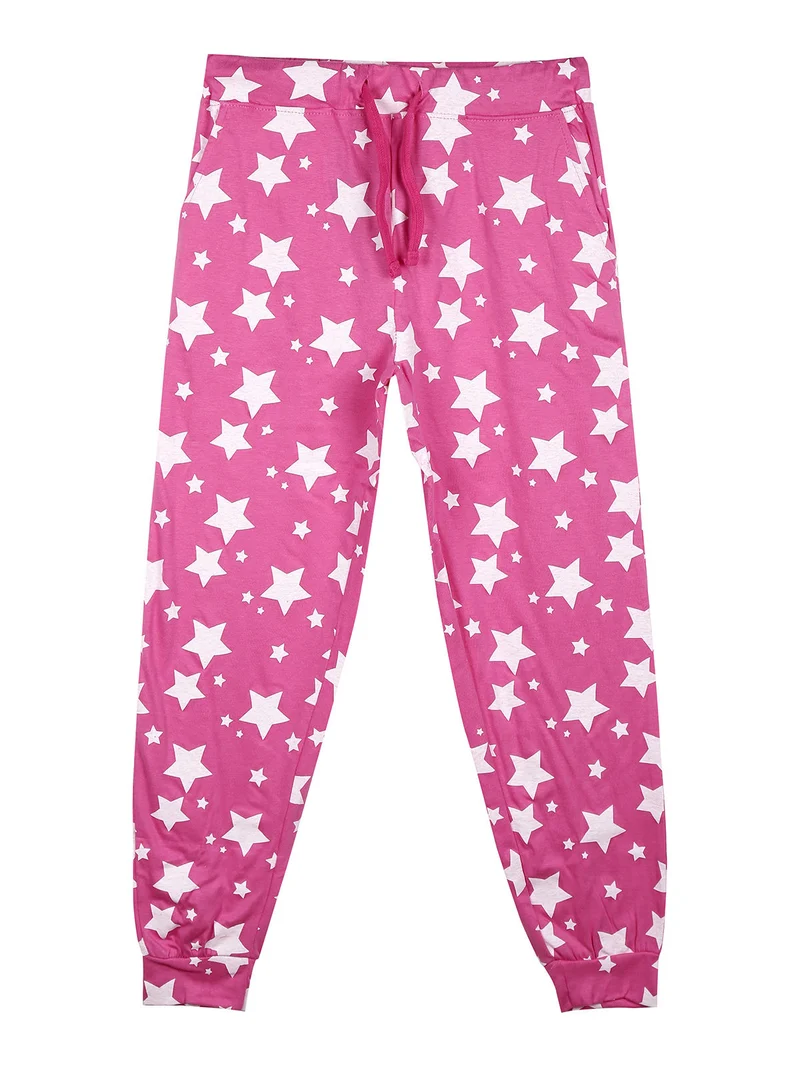 Pigiama lungo da bambina in caldo cotone - fucsia
