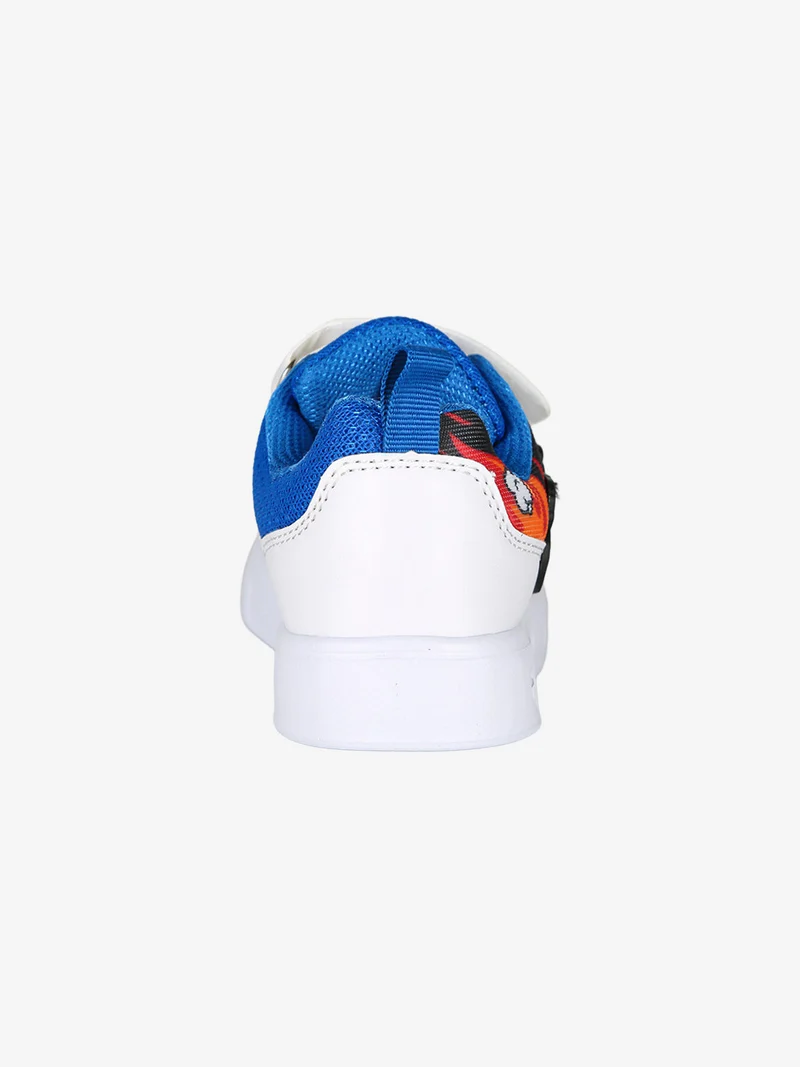 Sneakers da bambino con luci e cinturino a strappo - bianco
