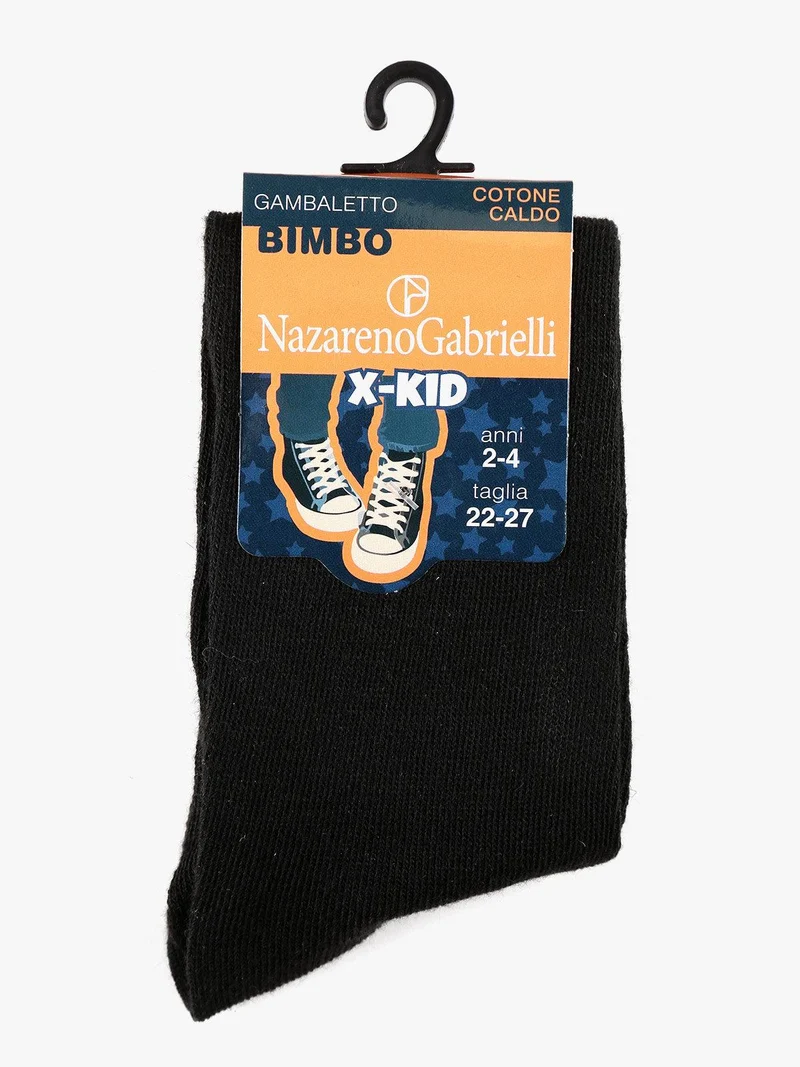 Calze lunghe bimbo in caldo cotone - nero