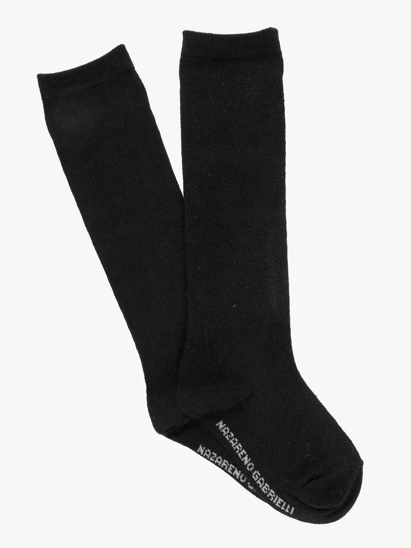 Calze lunghe bimbo in caldo cotone - nero