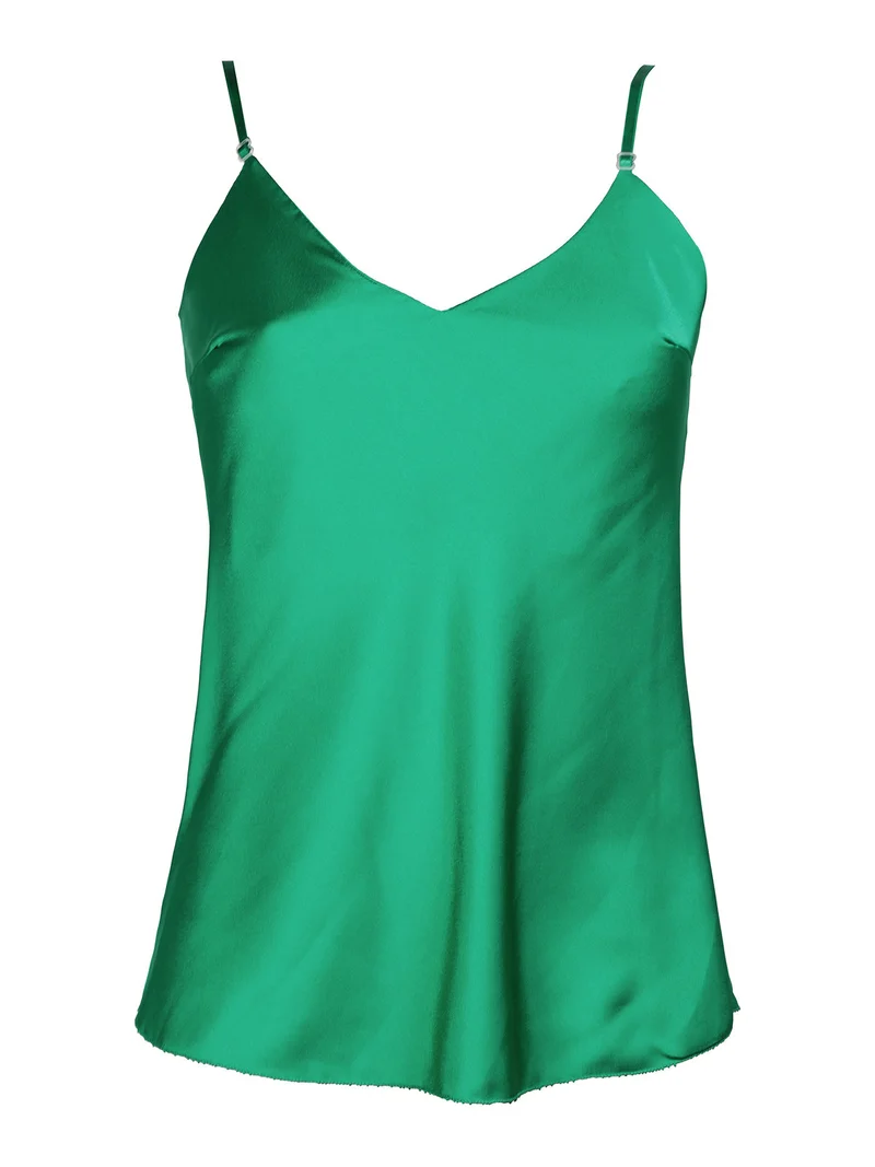 Top donna effetto raso - verde