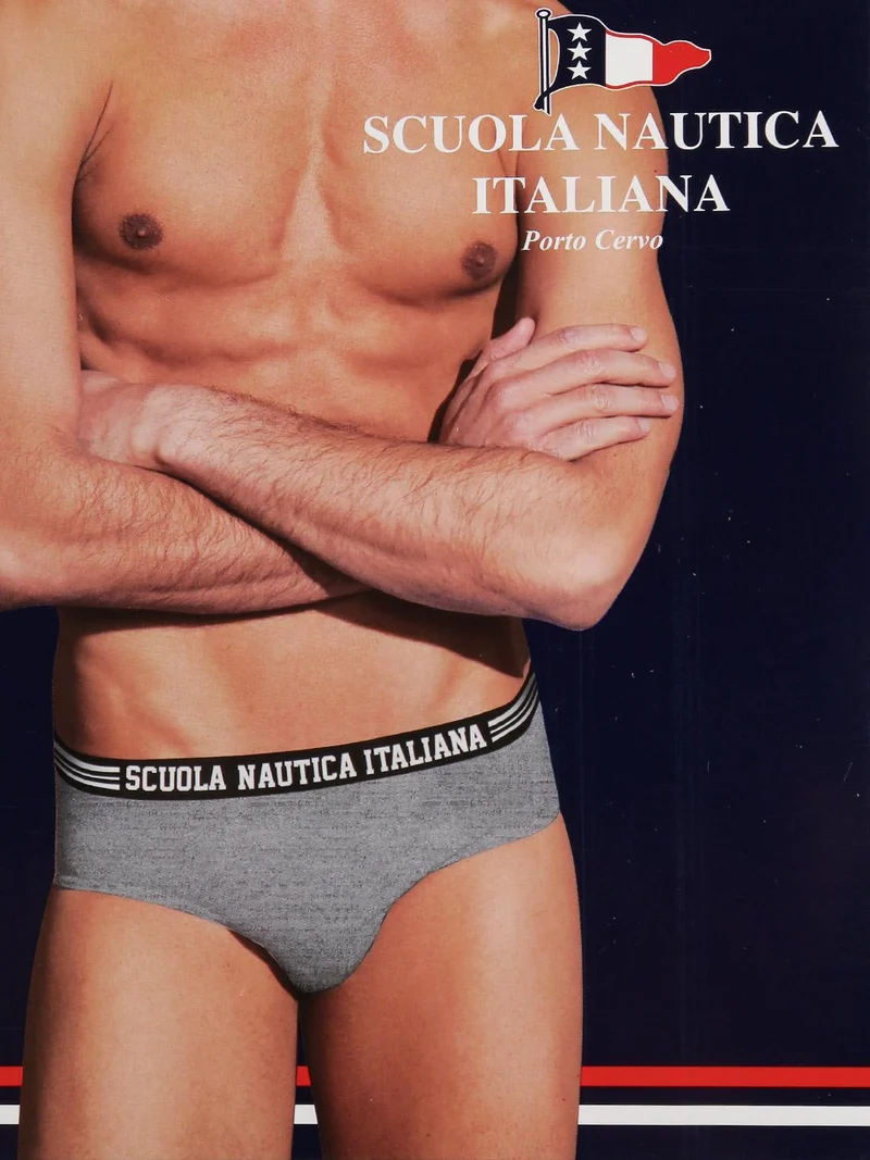 Slip con elastico a vista - grigio