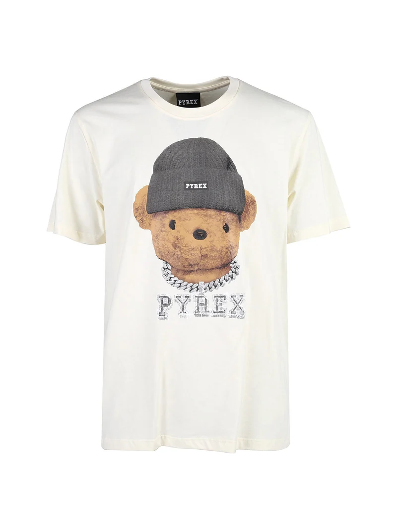 T-shirt da uomo in cotone - panna