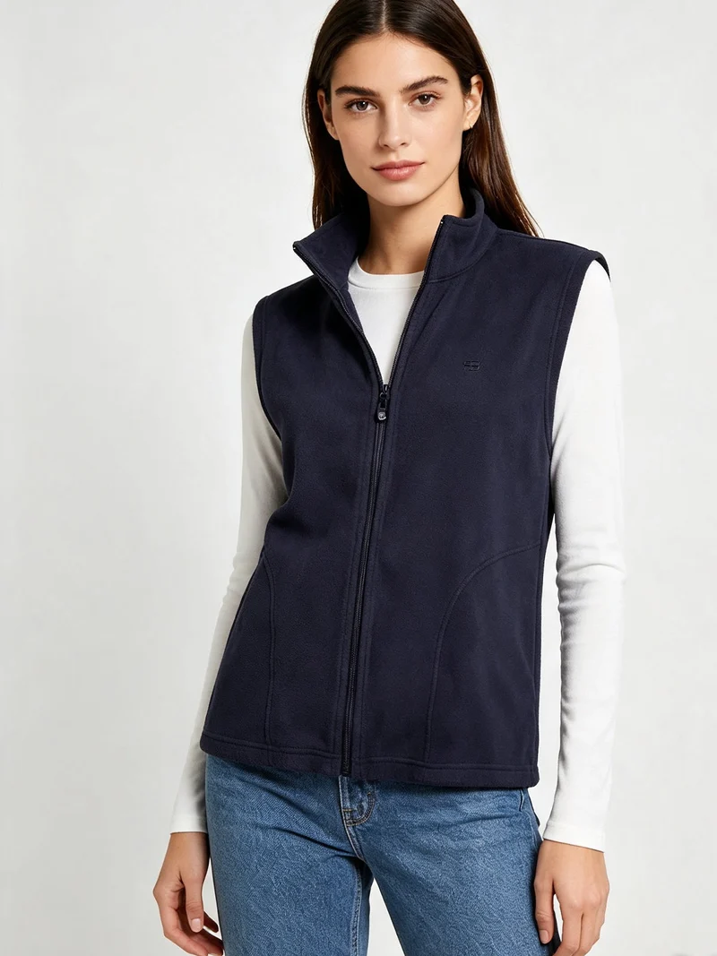 Gilet da donna in pile - blu scuro
