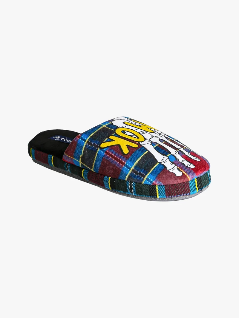 Pantofole invernali da uomo con stampe disegni - bordeaux