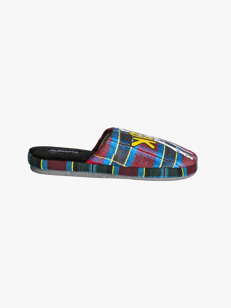 Pantofole invernali da uomo con stampe disegni - bordeaux