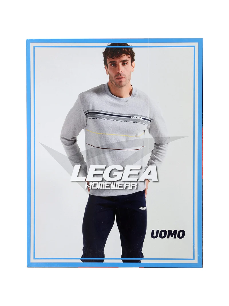 Pigiama lungo da uomo in misto cotone interlock - verde