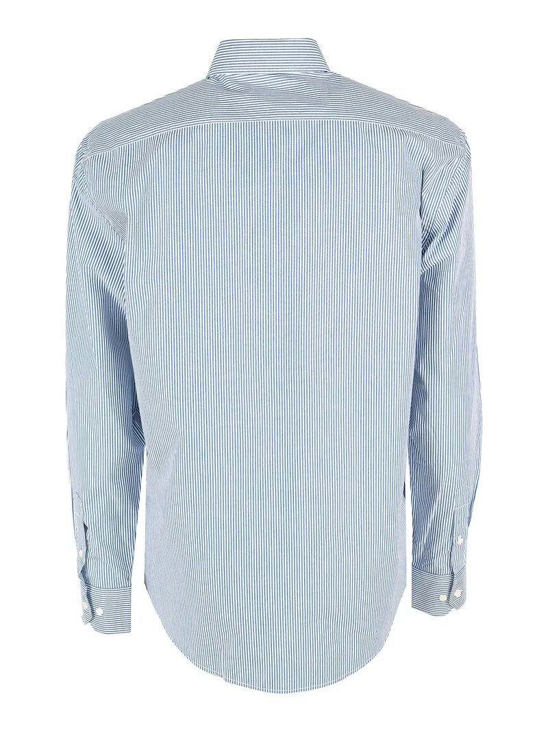 Camicia da uomo a righe regular fit in cotone - blu