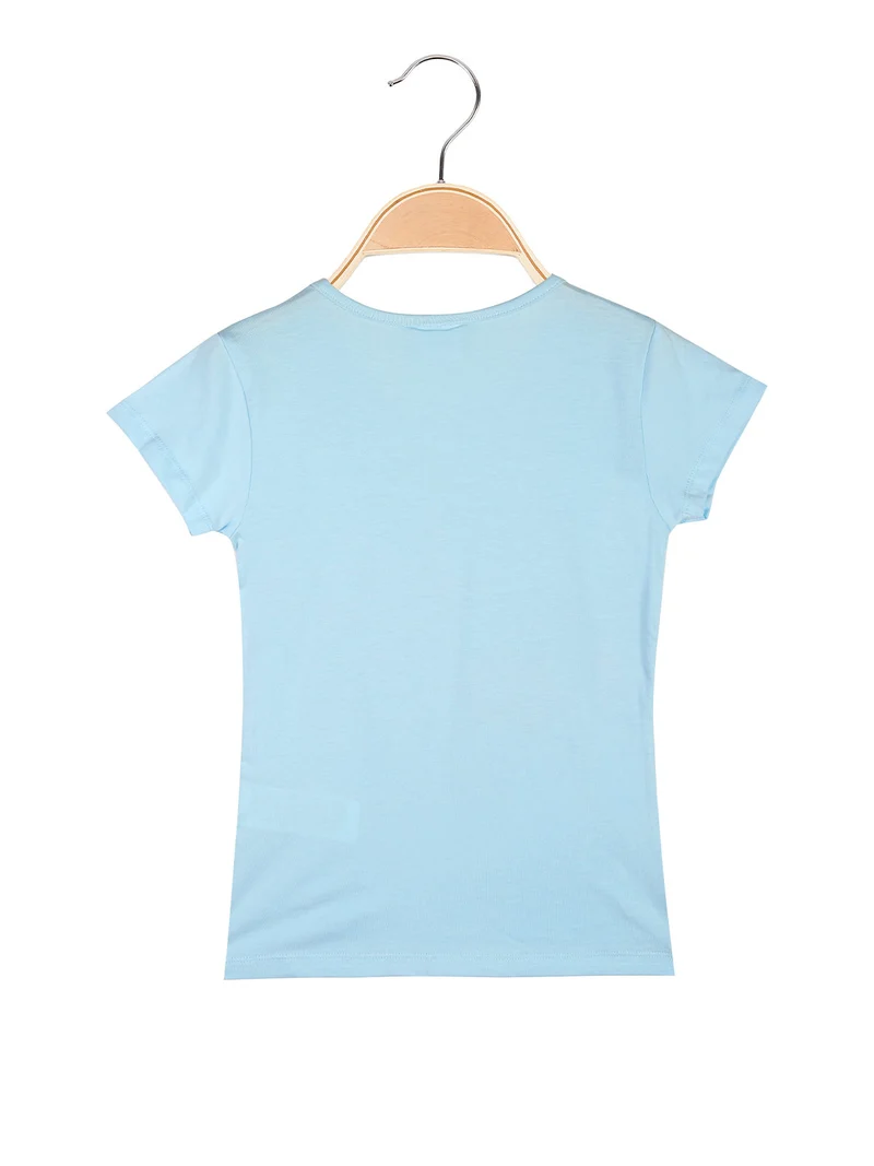 T-shirt da bambina Anna E Elsa in cotone - azzurro