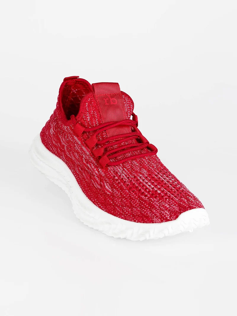 Sneakers sportive uomo in tessuto - rosso