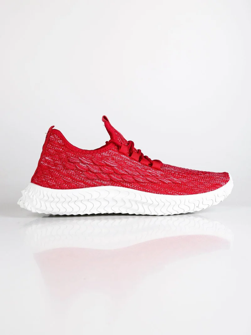 Sneakers sportive uomo in tessuto - rosso