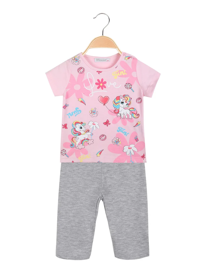 Completo 2 pezzi da neonata t-shirt + leggings - rosa