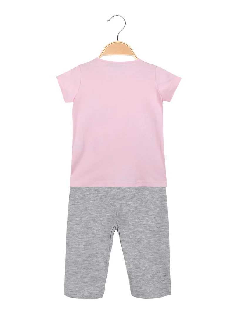 Completo 2 pezzi da neonata t-shirt + leggings - rosa