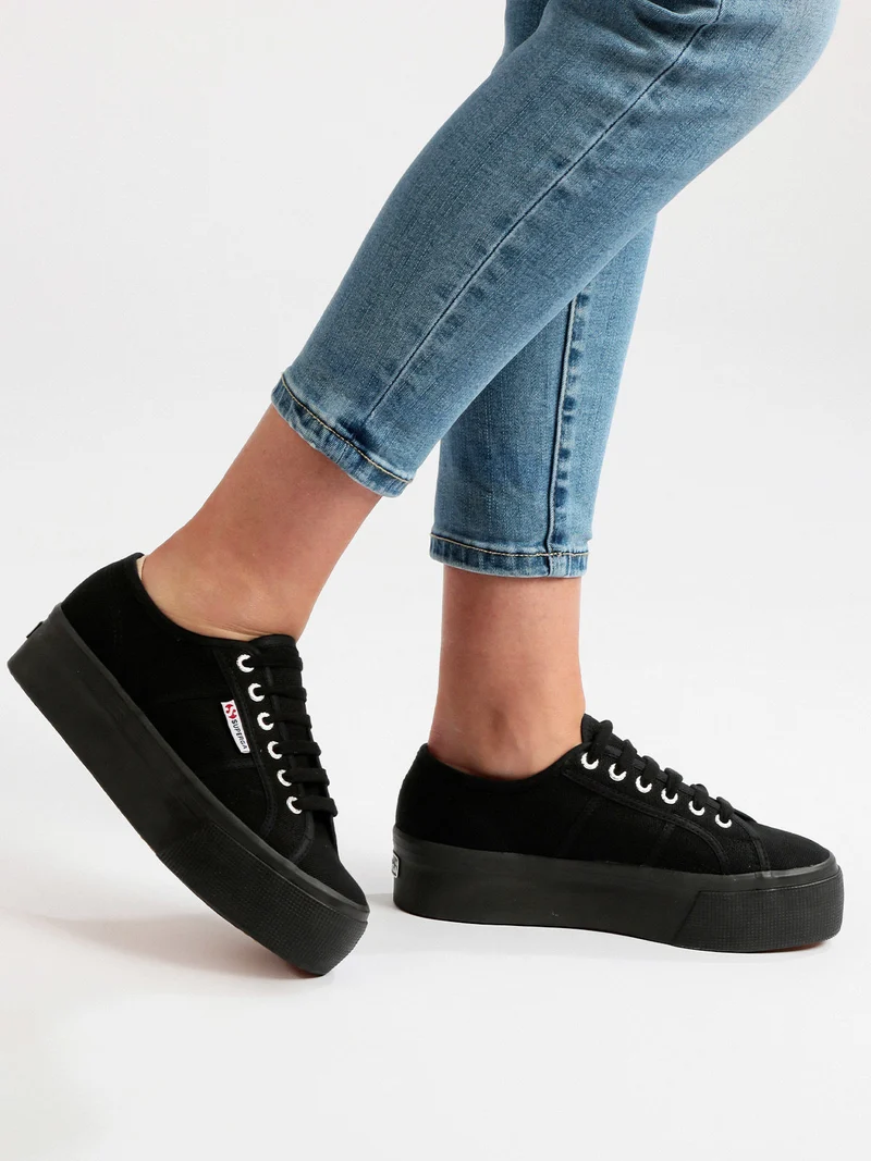 2790 PLATFORM Sneakers donna in tela con platform - nero