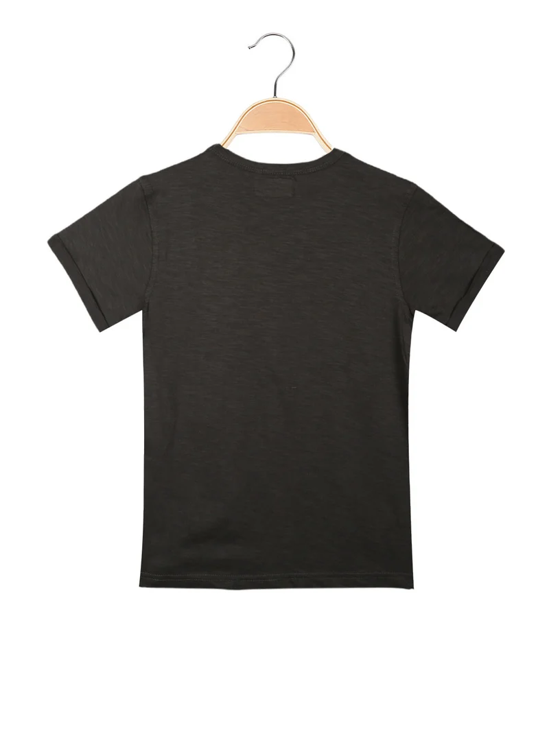 T-shirt manica corta da ragazzo con stampe - grigio scuro