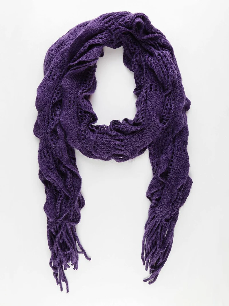 Sciarpa con frange - viola