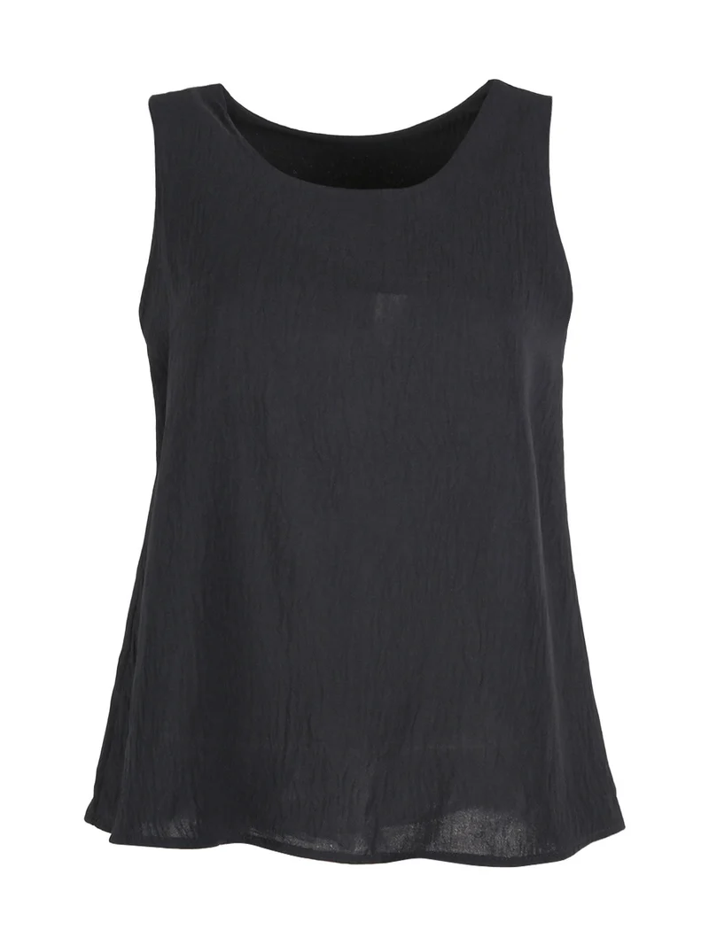 Top donna smanicato - nero