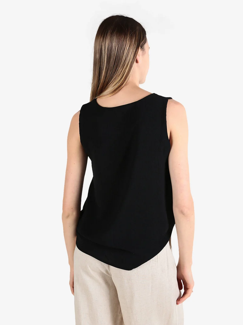 Top donna smanicato - nero