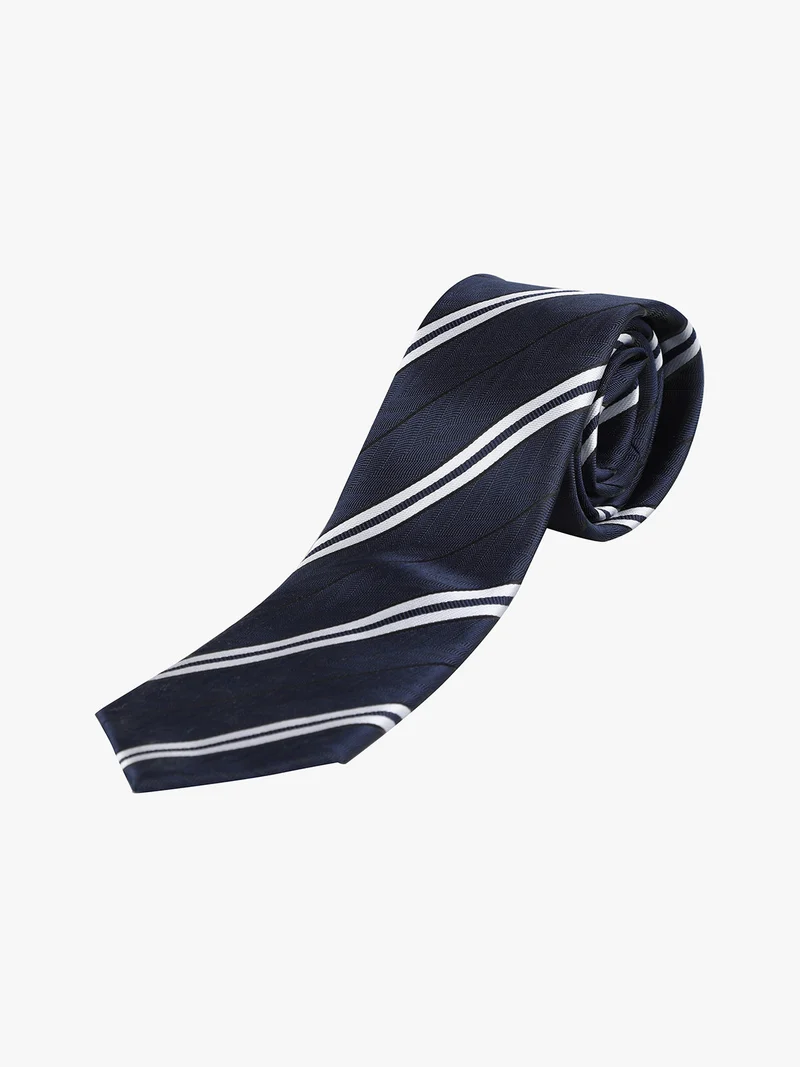 Cravatta classica da uomo a righe - bianco