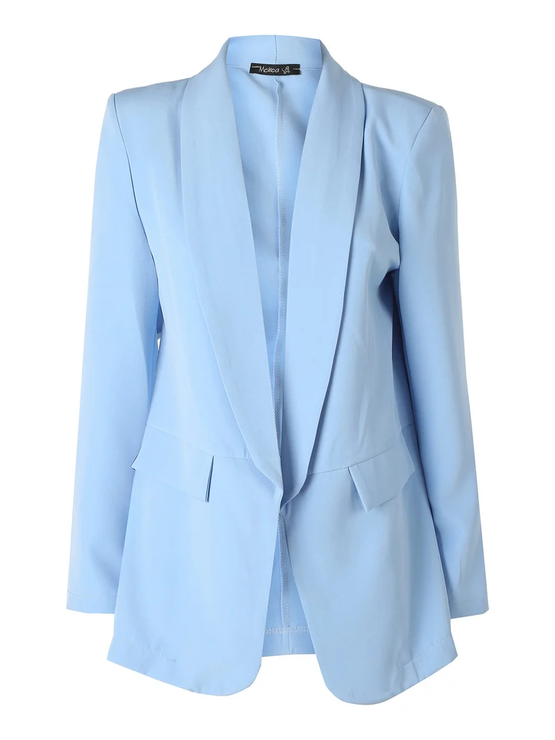 Blazer donna aperto - azzurro