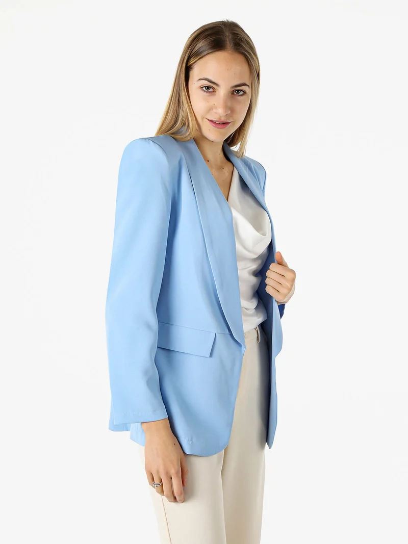 Blazer donna aperto - azzurro