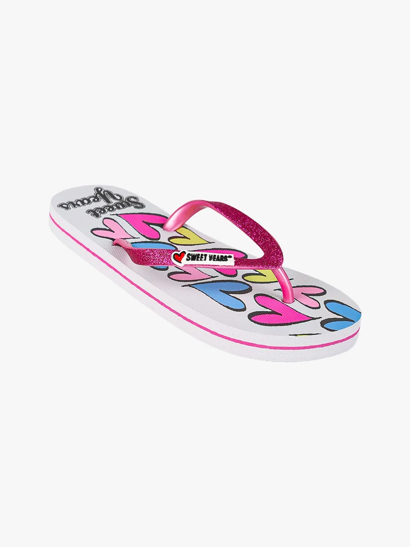 Infradito glitter da bambina - bianco