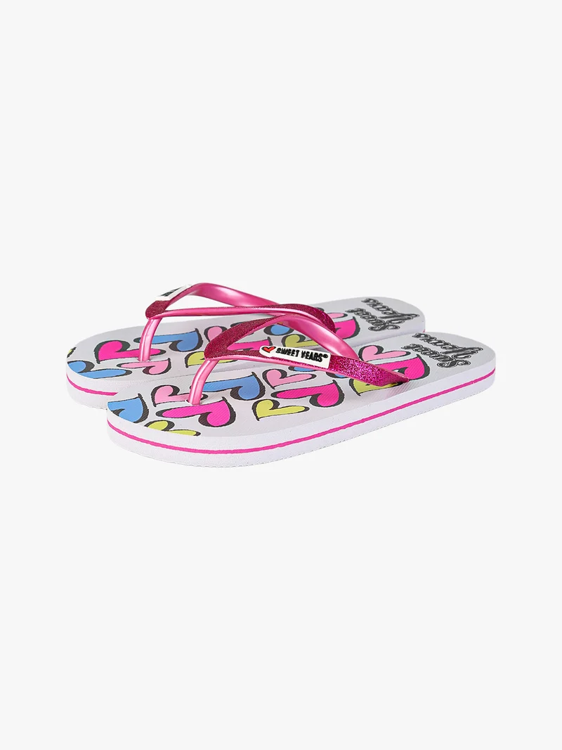Infradito glitter da bambina - bianco