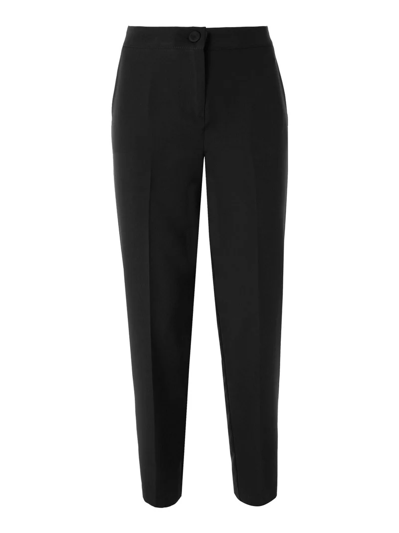Completo elegante da donna con blazer e pantaloni a gamba dritta - nero