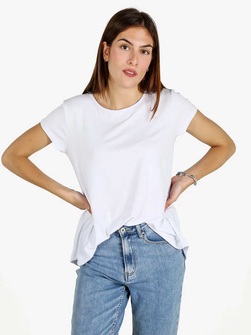 T-shirt donna svasata - bianco
