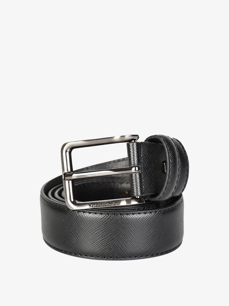 Cintura in pelle da uomo - nero