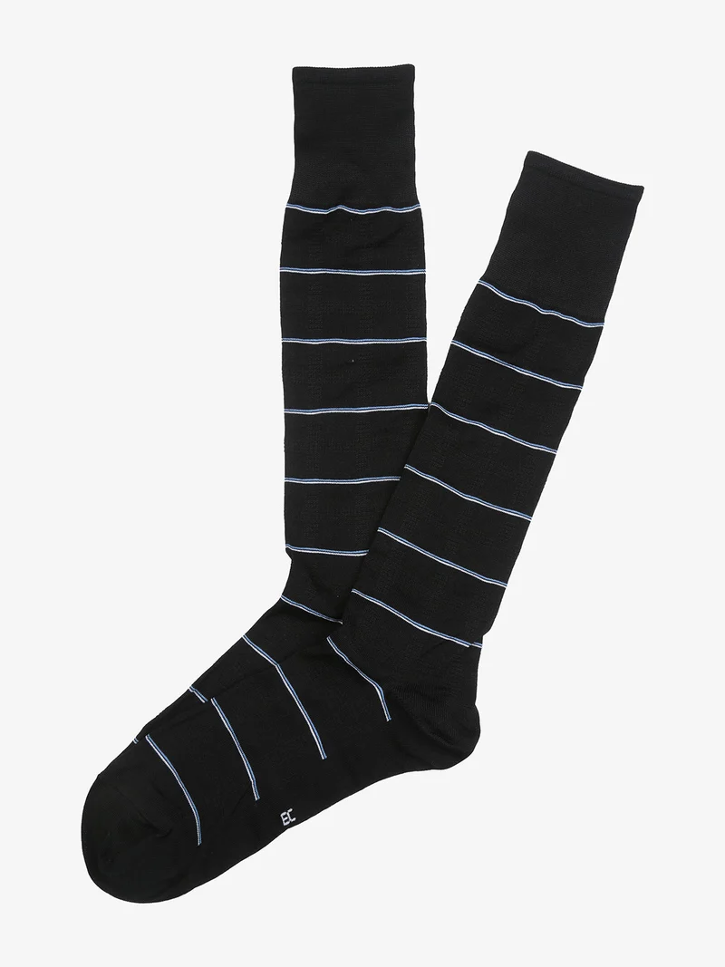 Calze lunghe da uomo in cotone mercerizzato - blu scuro