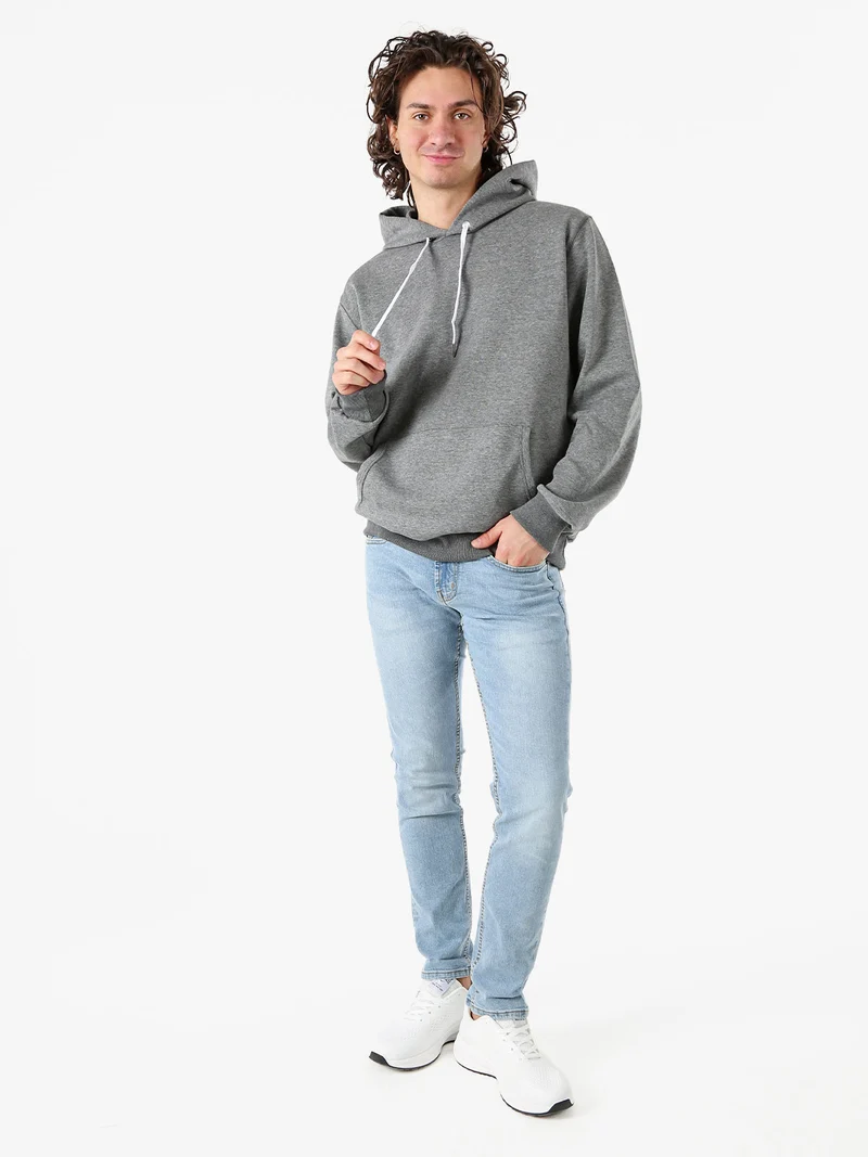 Felpa da uomo oversize con cappuccio - grigio