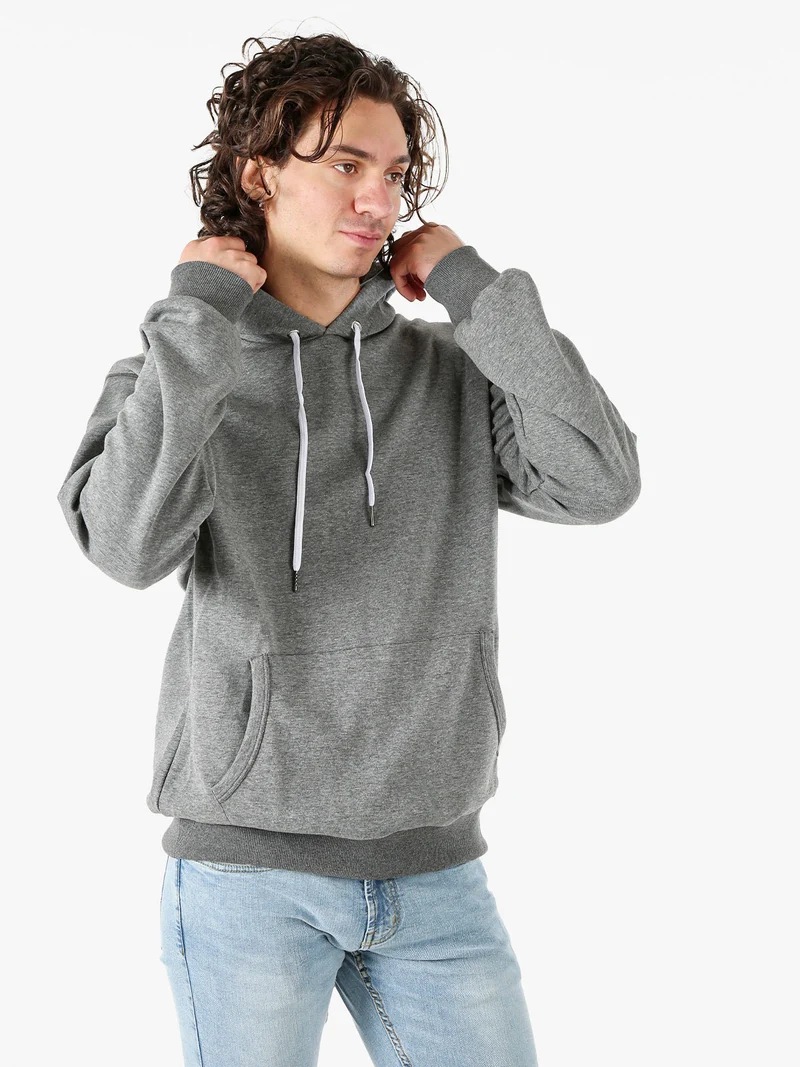 Felpa da uomo oversize con cappuccio - grigio
