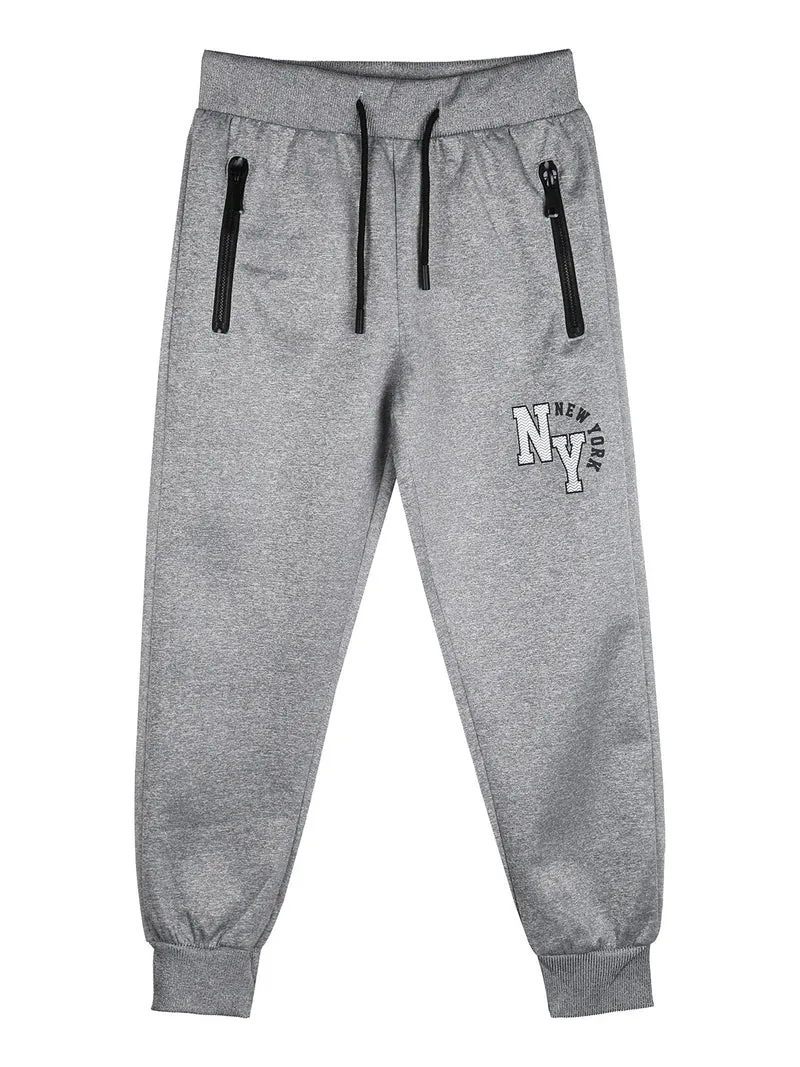 Pantaloni tuta da bambino con polsini e coulisse - grigio