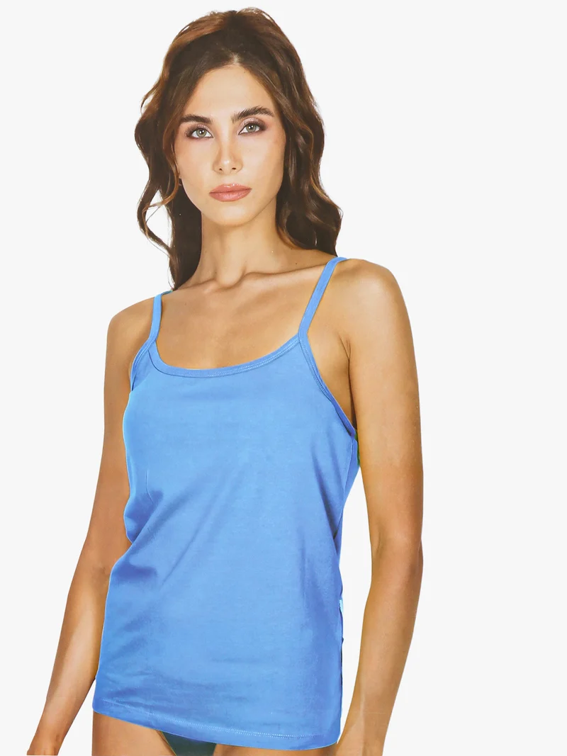 Canotta donna in cotone - blu