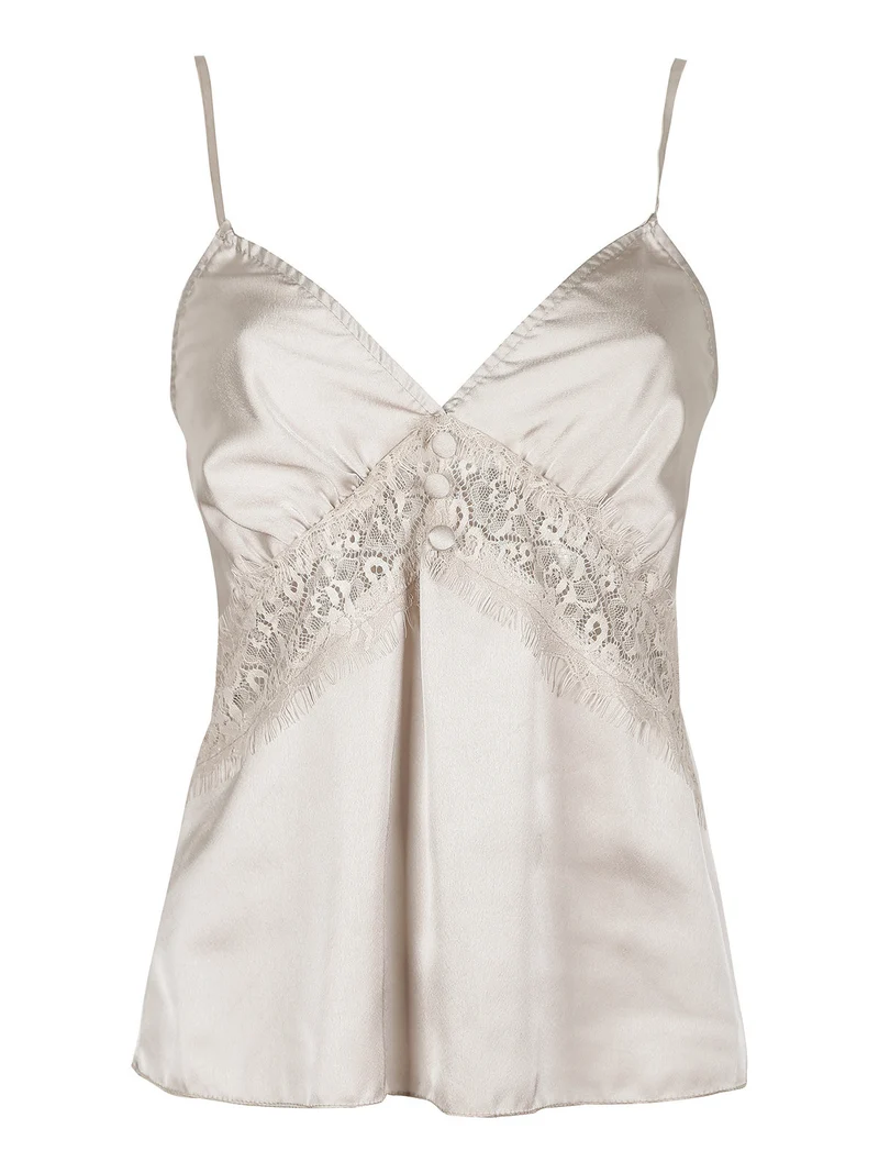 Top donna effetto raso - beige