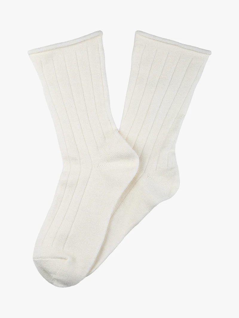 Calze corte donna in misto cashmere - bianco
