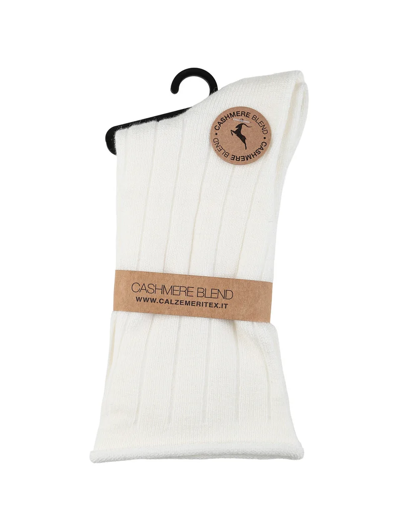 Calze corte donna in misto cashmere - bianco